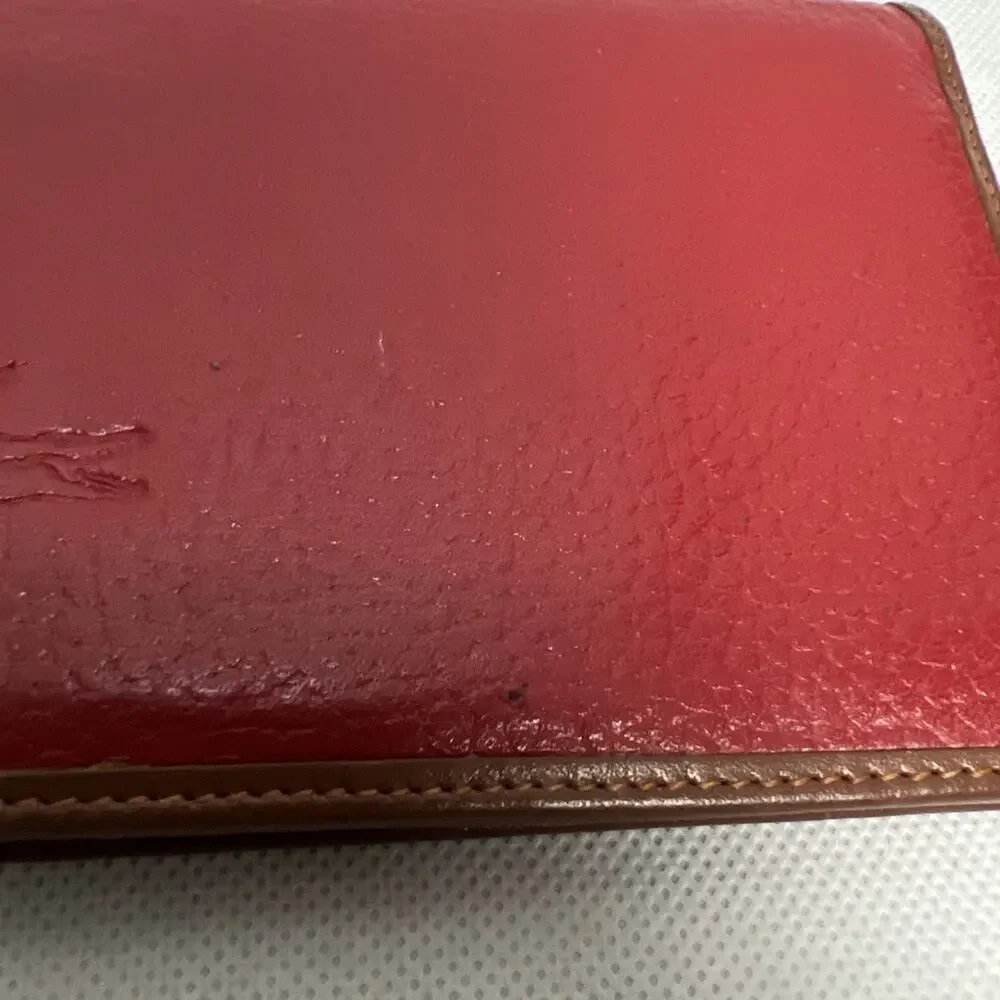 Lacoste Women's Long Wallet Red Pebbled Leather